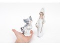 Charming Pair Of Lladro Figurines, Including A Winsome Cat And Shepherdess