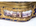 Antique Sevres Cobalt Blue Lattice Patterned Box With Village Scenes And Panels, Circa 1772