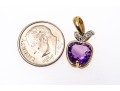 14k Yellow Gold Fun Apple Shaped Amethyst And Diamond Pendant
