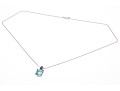 14K White Gold Necklace With 10K, Topaz And Sapphire Pendant
