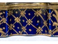 Antique Sevres Cobalt Blue Lattice Patterned Box With Village Scenes And Panels, Circa 1772