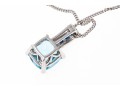14K White Gold Necklace With 10K, Topaz And Sapphire Pendant