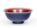 Beautiful 19th-20th Century Sang De Bouef Interior Glazed Bowl, Blue Glazed Exterior