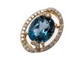 Striking London Blue Topaz, 10K Gold And Diamond Pendant