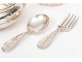 Vintage Sterling Baby Cup, Bowl, Fork And Spoon
