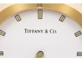 Tiffany & Co. Handsome Brass Desk Clock, White Dial