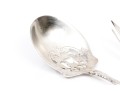 Sterling Silver Lovely Vintage Pierced Flower Motif Serving Fork And Spoon