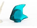 Charming Blue Green Lalique Fish, Boxed, With Sabino Iridescent Glass Butterfly