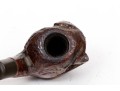 Unique Antique Folk Art Skull Motif Wooden Pipe, Painted Eyes