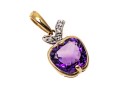 14k Yellow Gold Fun Apple Shaped Amethyst And Diamond Pendant