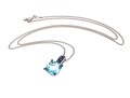 14K White Gold Necklace With 10K, Topaz And Sapphire Pendant