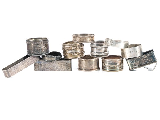 Variety Of Sterling Silver Napkin Rings