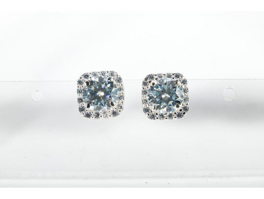 Sterling Silver And Moissanite Earrings And Bracelet