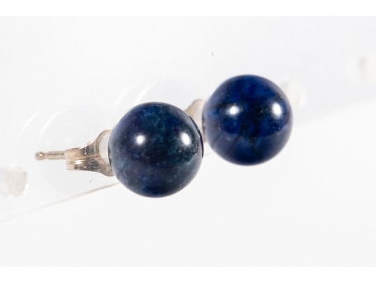 14k Yellow Gold Sodalite Stud Earrings