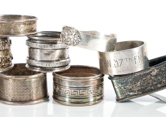 Variety Of Sterling Silver Napkin Rings