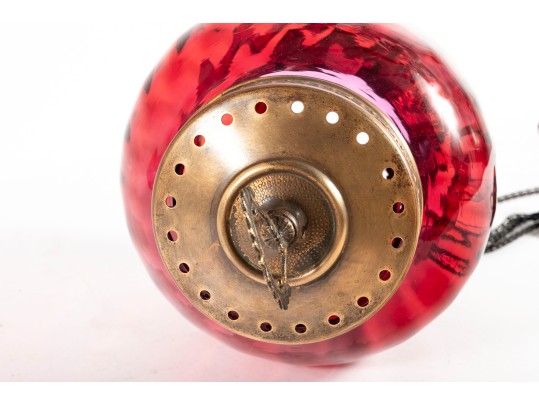 Cranberry Glass Pendant Light