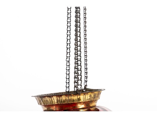 Cranberry Glass Pendant Light