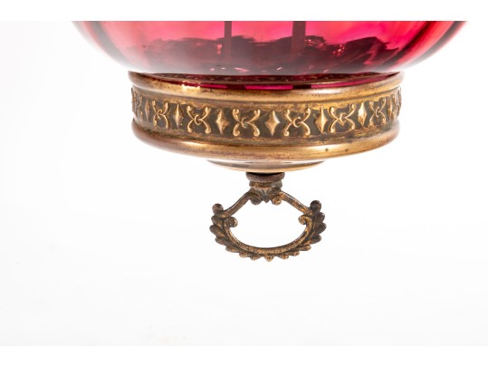Cranberry Glass Pendant Light