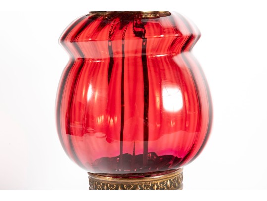 Cranberry Glass Pendant Light