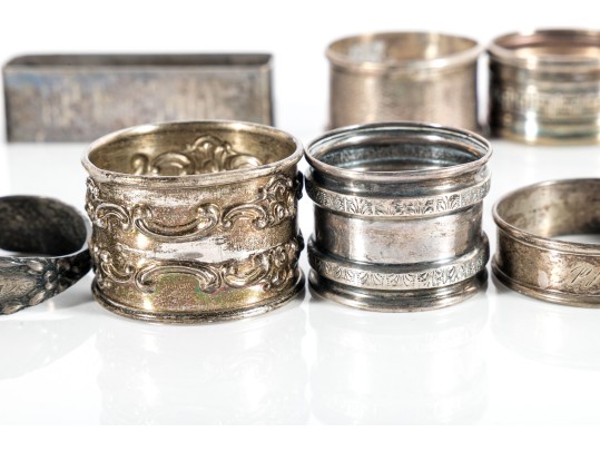 Variety Of Sterling Silver Napkin Rings