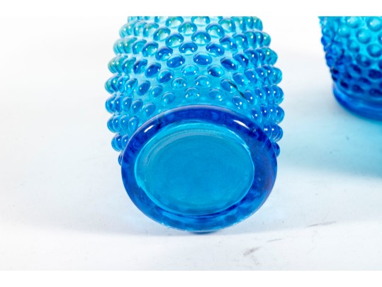 Collection Of Blue Hobnail Depression Glass Tumblers