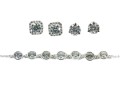 Sterling Silver And Moissanite Earrings And Bracelet