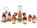 Amberina Coin Depression Glass Cruets And Spice Shakers