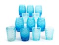 Collection Of Blue Hobnail Depression Glass Tumblers