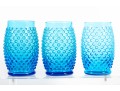 Collection Of Blue Hobnail Depression Glass Tumblers