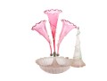 Venetian Overshot Pink Glass Epergne