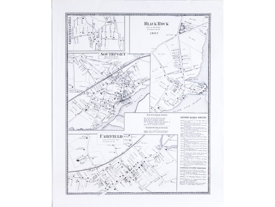 Lot Of Eleven Unframed Bridgeport Posters, Prints And A Map