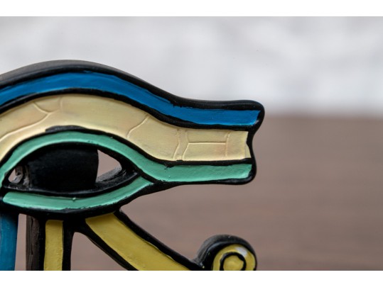 Summit Collection Carved And Painted Wood, “Eye Of Ra”