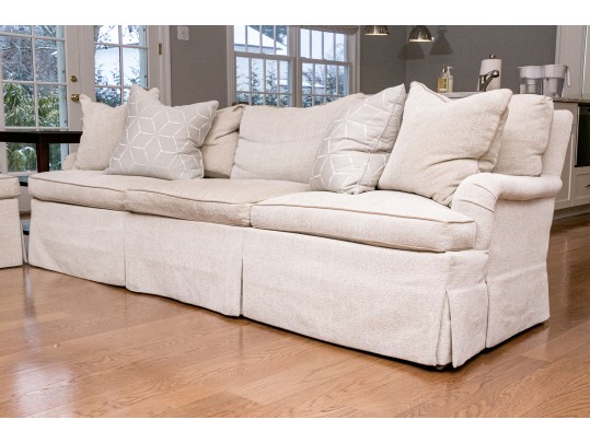 Hickory Chair Down Filled Three Seat Sofa With Two Accent Custom Pillows