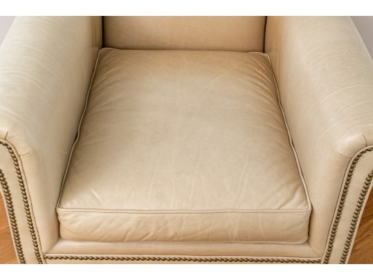 Yellow Leather Hickory Chair Armchair With Ottoman 