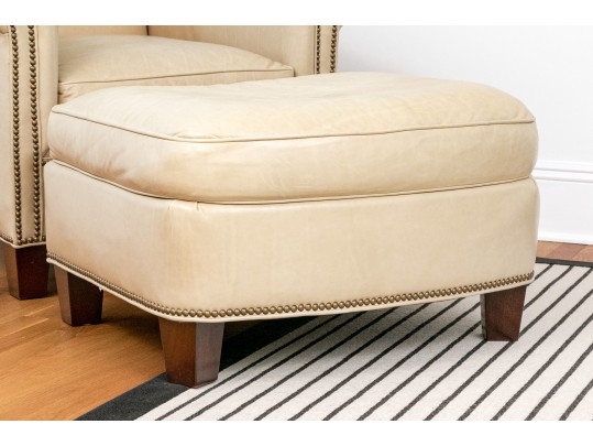 Yellow Leather Hickory Chair Armchair With Ottoman 