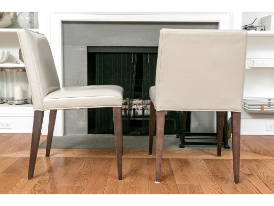 Room And Board Faux Leather Upholstered Side Chairs (6)