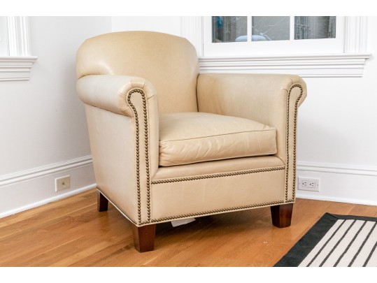 Yellow Leather Hickory Chair Armchair With Ottoman 