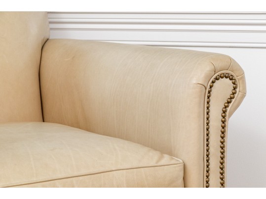 Yellow Leather Hickory Chair Armchair With Ottoman 