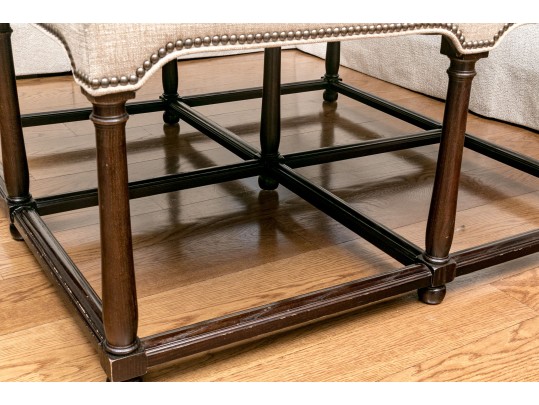 Hickory Chair Dark Walnut Finish “Cocktail Ottoman”