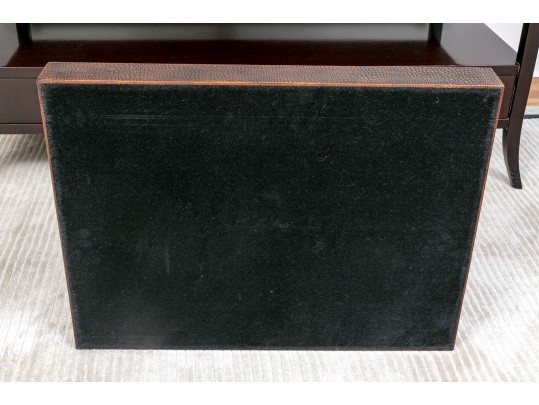 Faux Snakeskin Leather Wrapped Tray