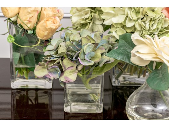 Decorative Collection Of 7 Mixed Media Vases