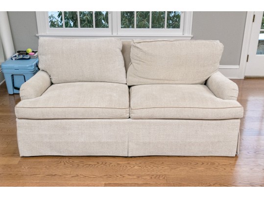 Hickory Chair Beige Upholstered Love Seat