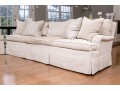 Hickory Chair Down Filled Three Seat Sofa With Two Accent Custom Pillows