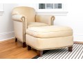 Yellow Leather Hickory Chair Armchair With Ottoman 