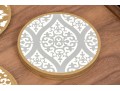 Decorative Crate And Barrel Wooden Tray With Assorted 12 Coasters