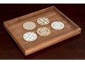 Decorative Crate And Barrel Wooden Tray With Assorted 12 Coasters