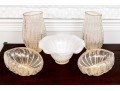 Collection Five Murano Glass Vases And Centerpiece