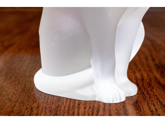 Charming French, Lalique Frosted Crystal Seated Cat
