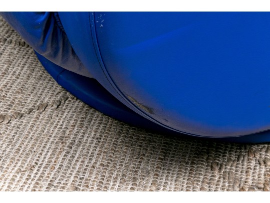 American Leather Decorator Blue Club Chair