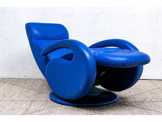 American Leather Decorator Blue Club Chair